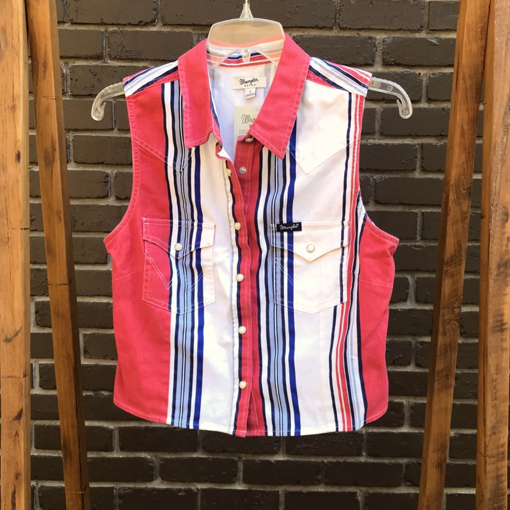 Wrangler “Retro” Women’s Western Red, White, Blue Vest Rodeo Size Small